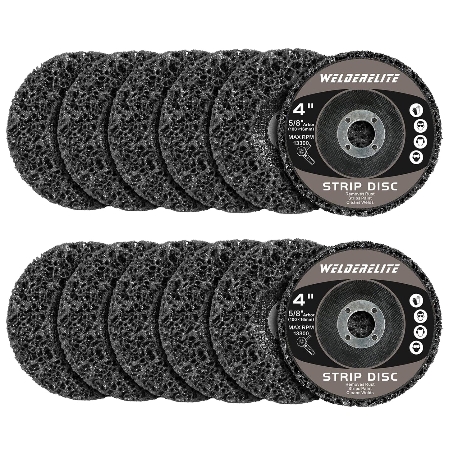 WelderElite 12 Pack 4 Grinding Discs - Rust & Paint Stripping for Metal & Wood - Cleaner Wheels