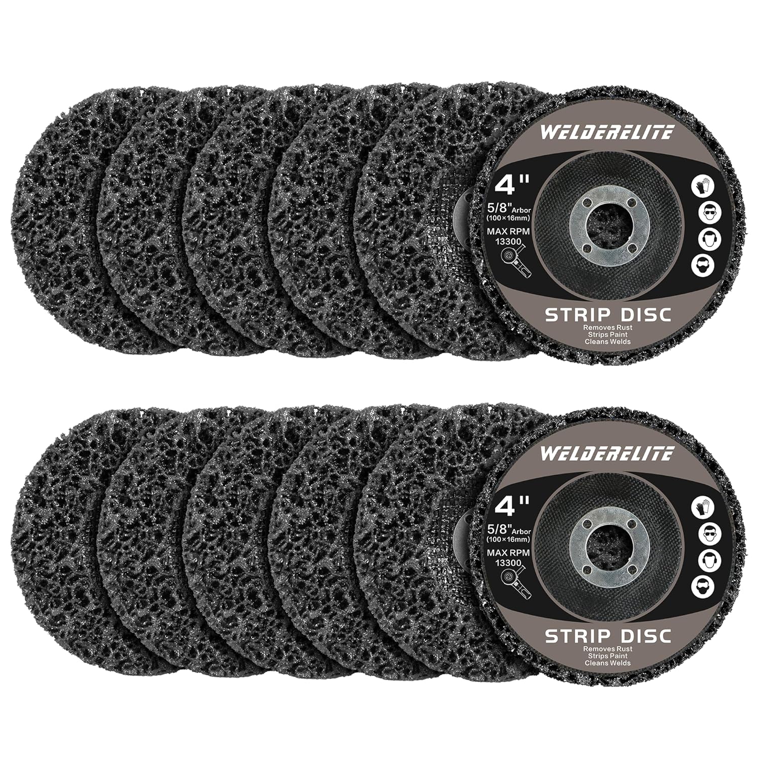 WelderElite 12 Pack 4 Grinding Discs - Rust & Paint Stripping for Metal & Wood - Cleaner Wheels