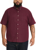Wrinkle Free Short Sleeve Button Up Shirt for Big and Tall Men