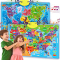 QUOKKA Educational Toys for Kids 5-7 Year Old - Interactive Map Poster