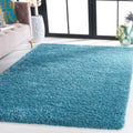 California Shag Accent Rug 4 ft x 6 ft, Turquoise - Plush Non-Shedding