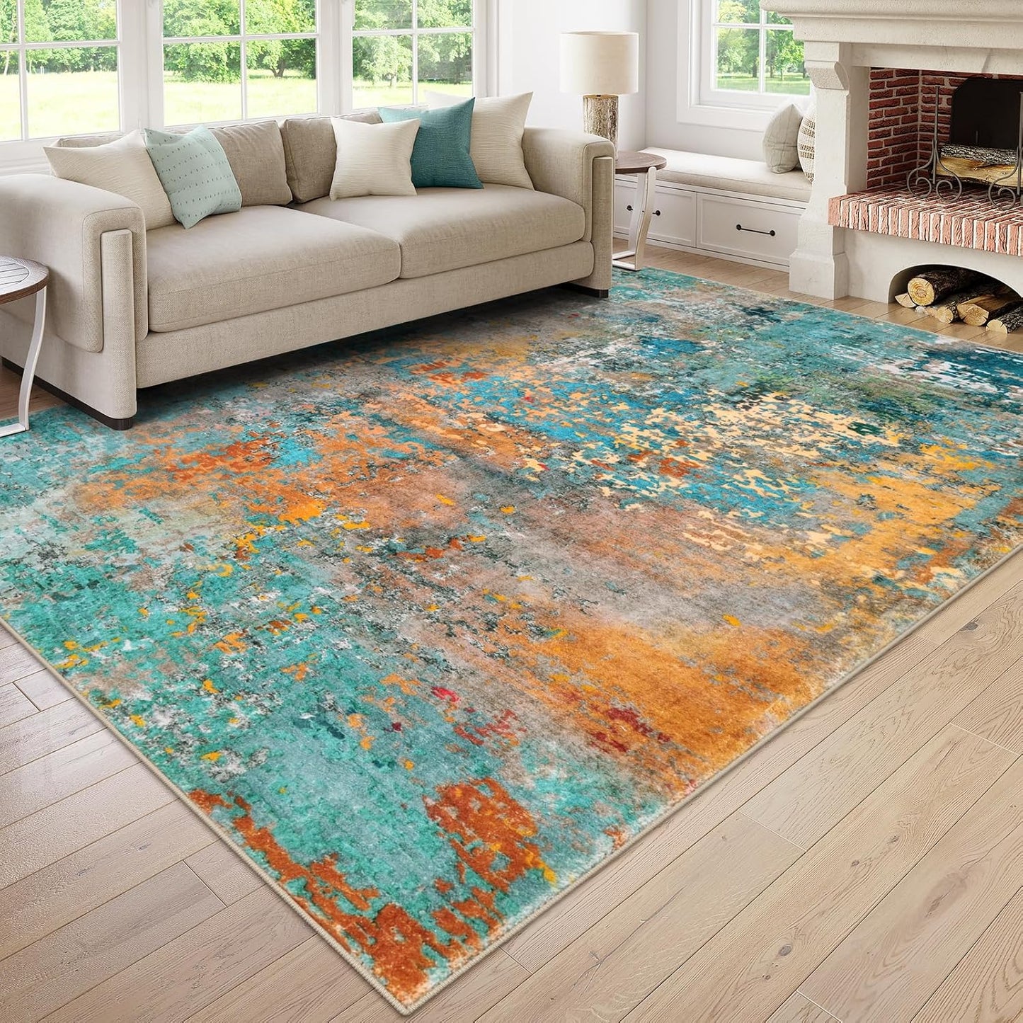 Lahome Modern Abstract Area Rug 9x12 for Living Room Decor