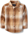 Baby Boys Long Sleeve Plaid Flannel Button Up Shirt - Soft Cotton 100%