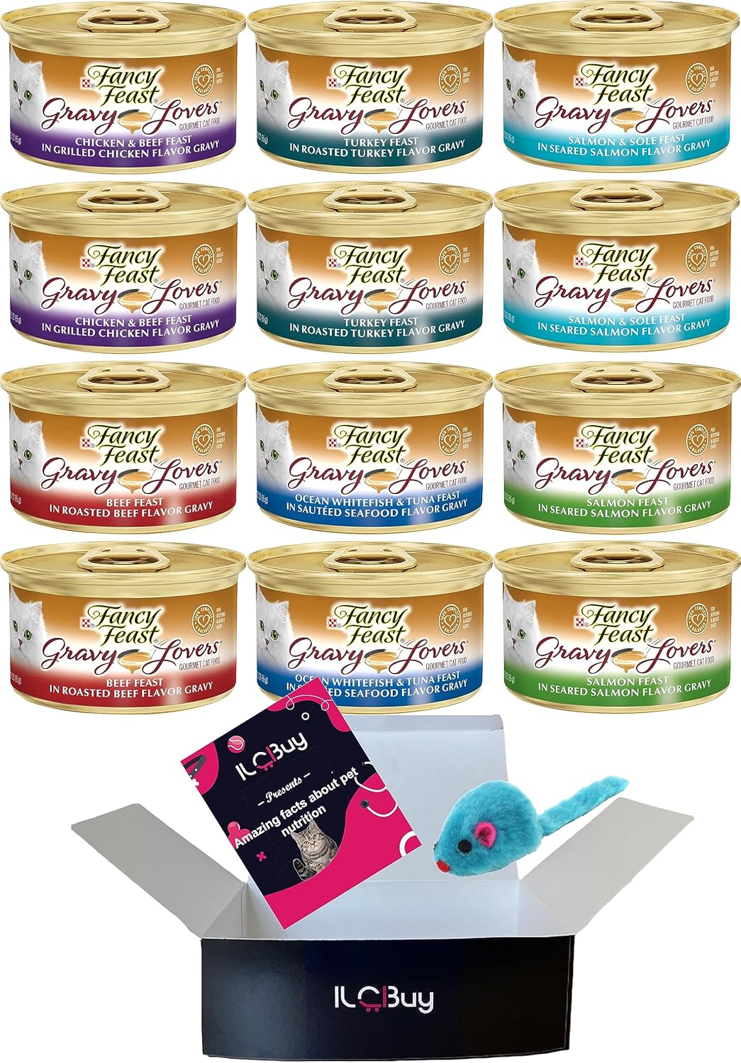 Fancy Feast Gravy Lovers Bundle with 12 Cans of Cat Food
