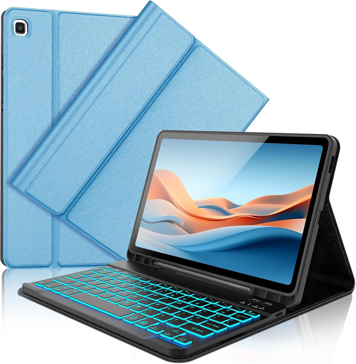 Galaxy Tab S6 Lite Case with Keyboard and Backlit Features