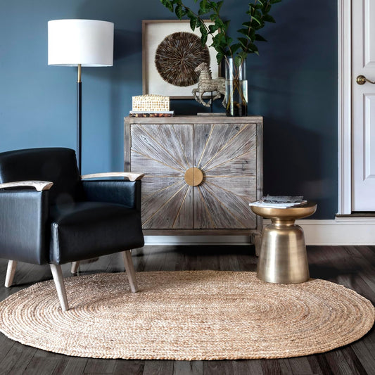 nuLOOM Oval 4x6 Rigo Jute Hand Woven Area Rug for Home