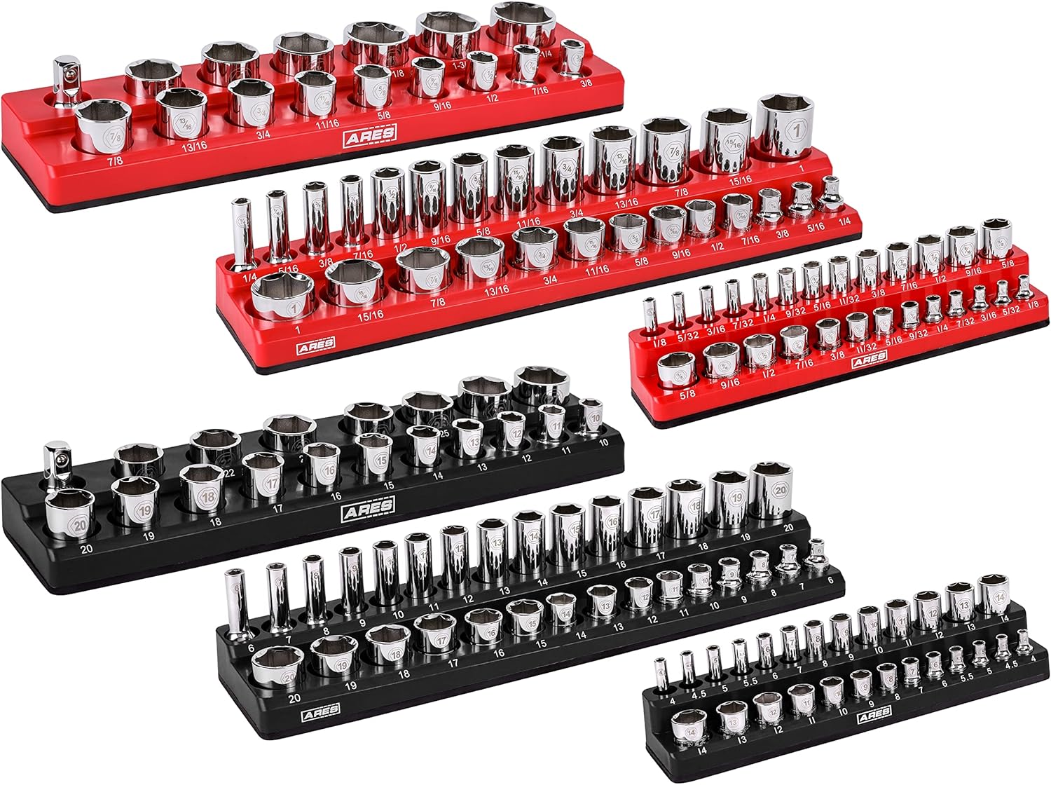 ARES 60057 Magnetic Socket Organizers for Efficient Tool Storage