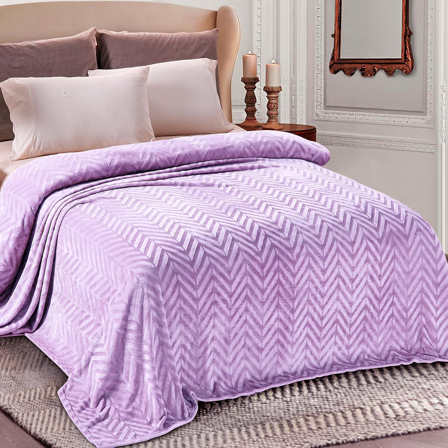 Whale Flotilla Flannel Fleece King Size Bed Blanket for Comfort