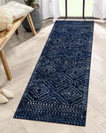 Wonnitar Moroccan Kitchen Runner Rug 2x6 - Soft Non-Slip Blue Runner