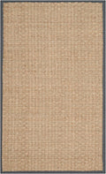 Seagrass Basketweave Area Rug 2ft 6in x 4ft - Natural & Dark Grey