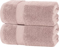White Classic Pink 35x70 Luxury Bath Sheets 2 Pack - 650 GSM Cotton