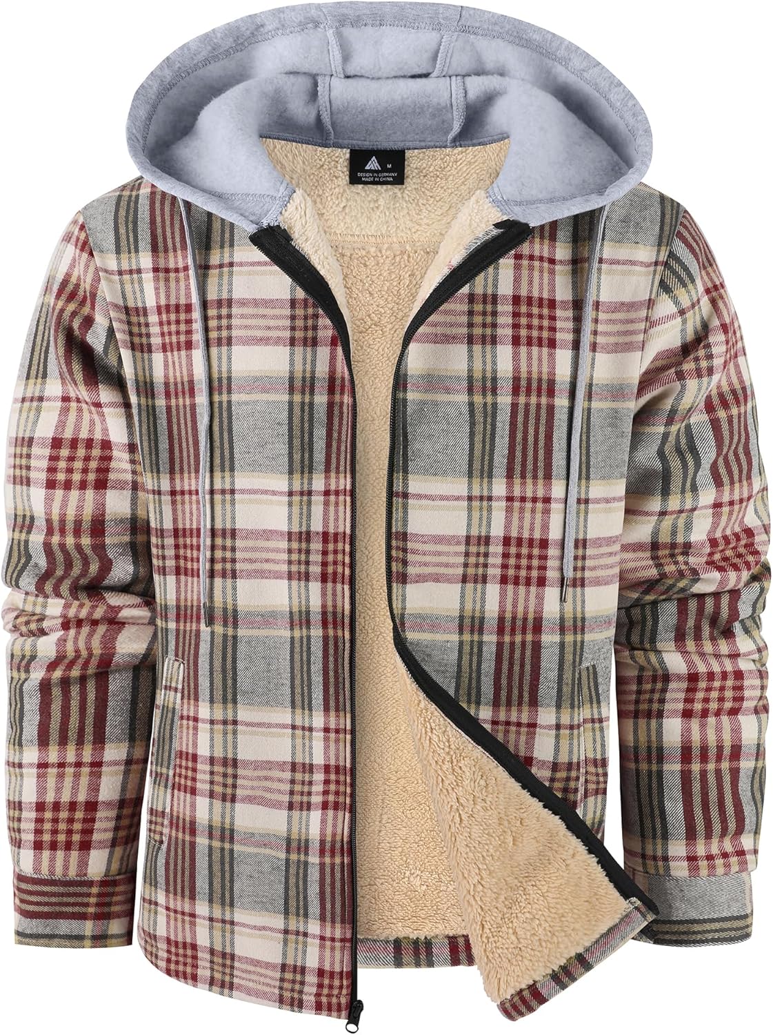 ZITY Flannel Jacket for Men - Warm Sherpa Lined Winter Coat