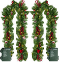 Nerosun 9FT Christmas Garland with 50LED Lights - Prelit Greenery