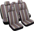 VarCozy Baja Saddle Blanket Seat Covers Full Set - Breathable Stripe