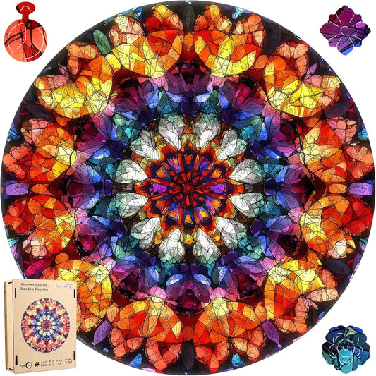 Wooden Jigsaw Puzzles - Crystal Mandala 500 Pcs for All Ages