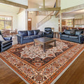 Area Rug for Living Room 8x10 ft Machine Washable Orange - Durable