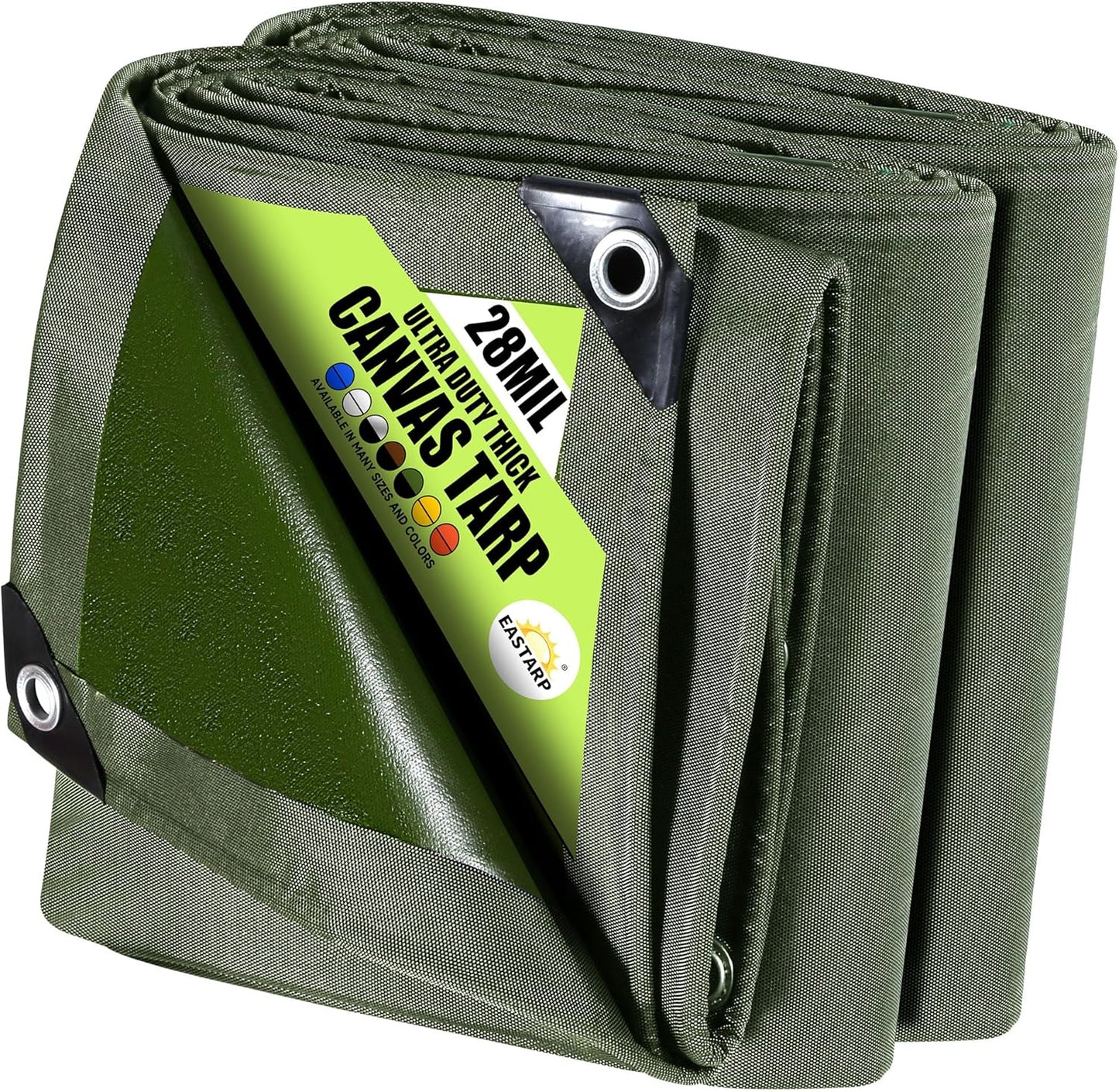 12x20 FT Green Ultra-Heavy Duty Waterproof Canvas Tarpaulin