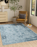 Unique Loom Sofia Area Rug & Pad Bundle (5 ft 3 in x 8 ft) - Light