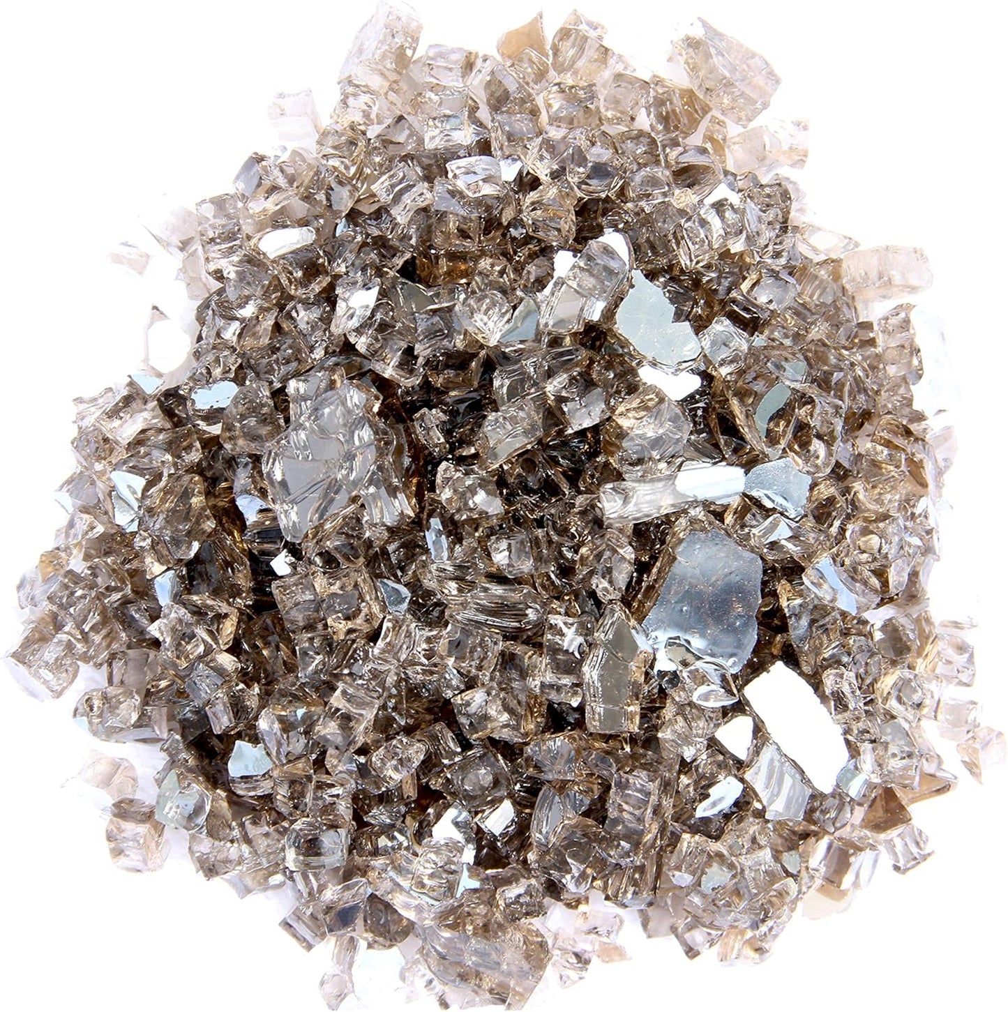 Hiland Reflective Fire Glass 10 lb Bronze for Fire Pits