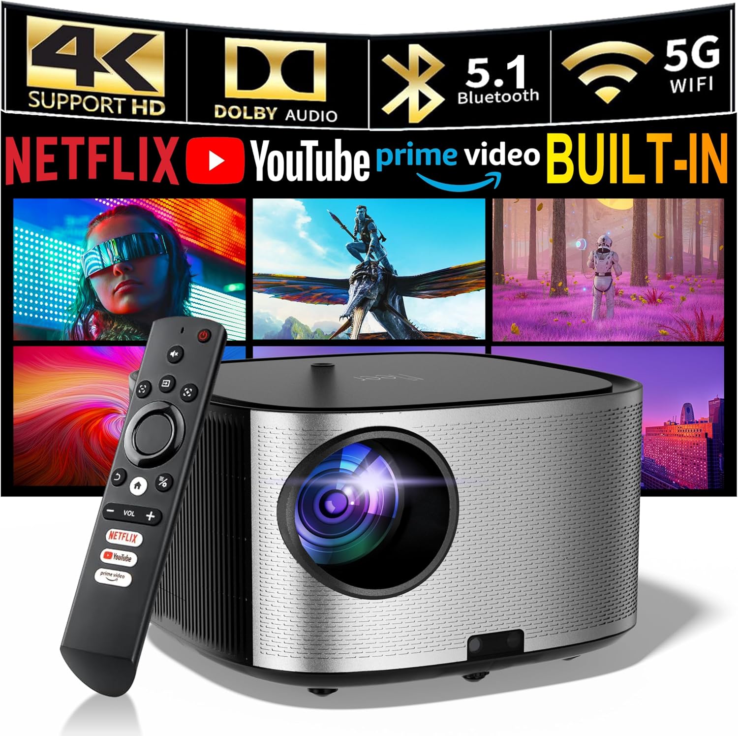 Immerse in 4K Brilliance: MEER Smart Proyector