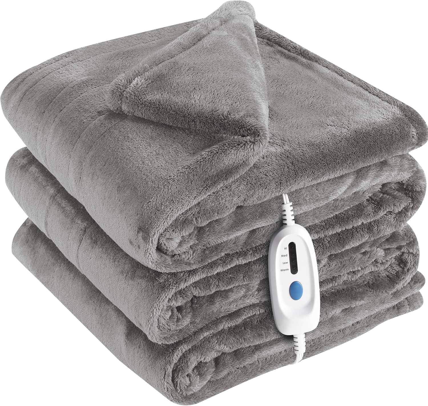 McJaw Full Size Heated Blanket - Super Soft Flannel, Auto Shut Off