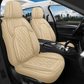 Leather Automotive Seat Covers Universal Fit for Cars - Beige Front