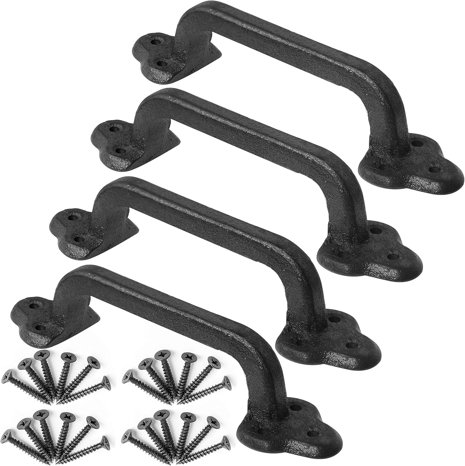 WEBI Rustic Gate Handle: 9 Inch Cast Iron Sliding Barn Door Pull