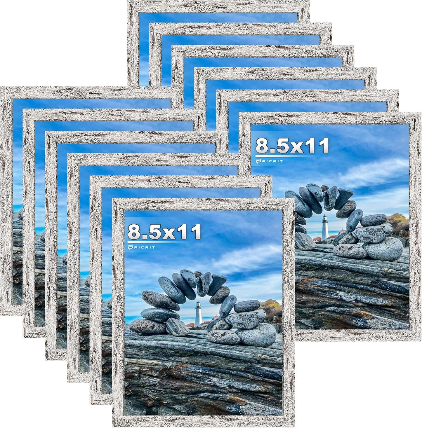 Picrit 8.5x11 Farmhouse Picture Frame Set of 12 for Display