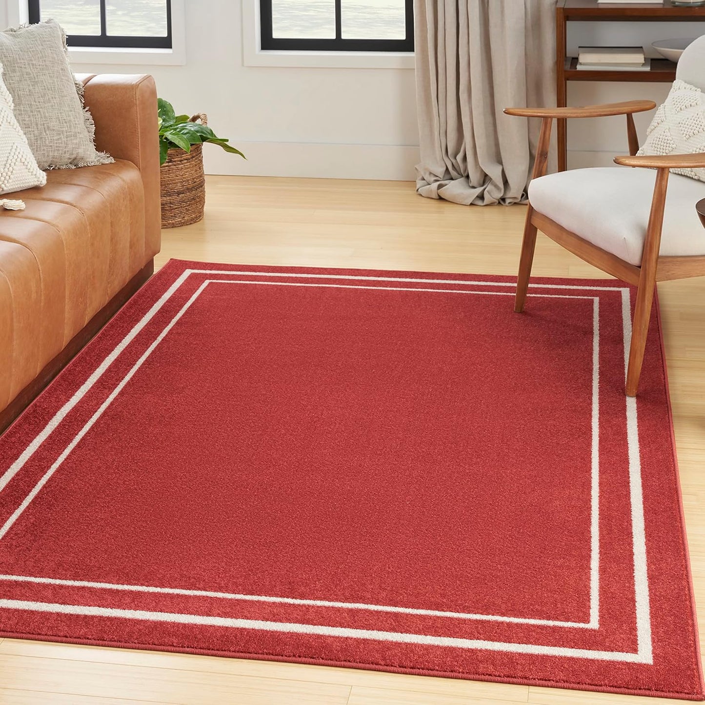 Nourison Home Essentials Indoor/Outdoor Solid Bordered Area Rug