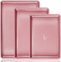 HONGBAKE Baking Sheet Pan Set - Diamond Texture Nonstick Cookie Sheets