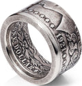 1921 Morgan Silver Dollar Ring for Women - Wide 13mm Silver Band