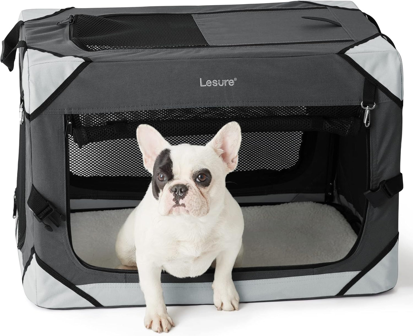 Lesure Collapsible Dog Crate - Portable Travel Kennel for Small Dogs