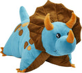 Pillow Pets Triceratops Blue Dinosaur Plush 18in - Cozy Travel Pillow