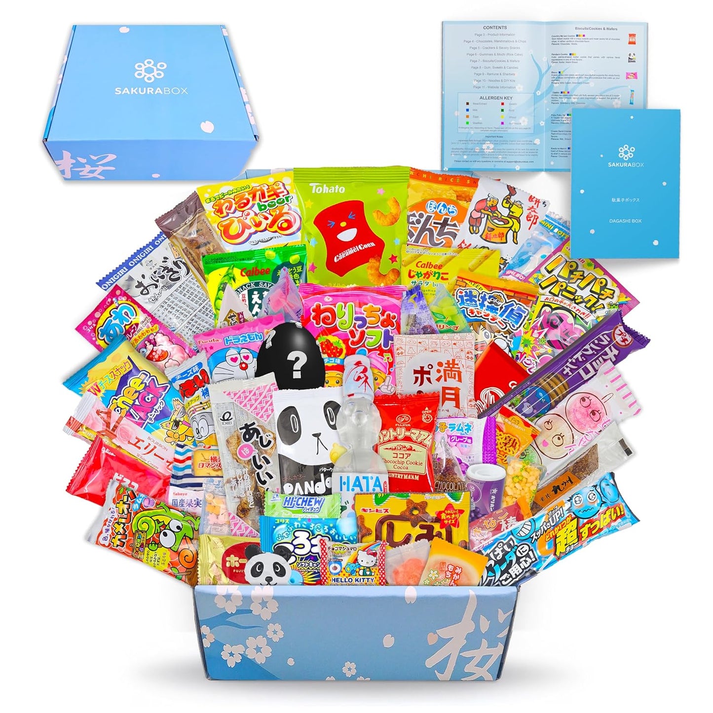 Sakura Box Japanese Candy & Snacks Dagashi Set with 50 Treats
