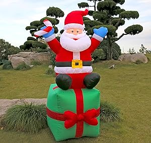 6FT High Christmas Inflatables Santa Claus Yard Decor for Parties