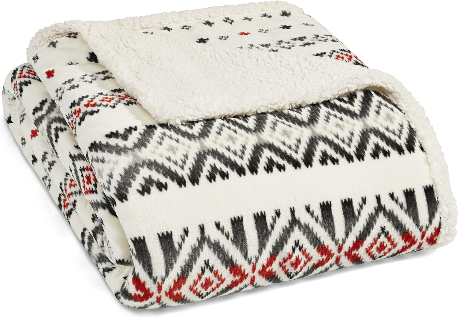 Eddie Bauer Queen Blanket Reversible Sherpa Fleece Bedding