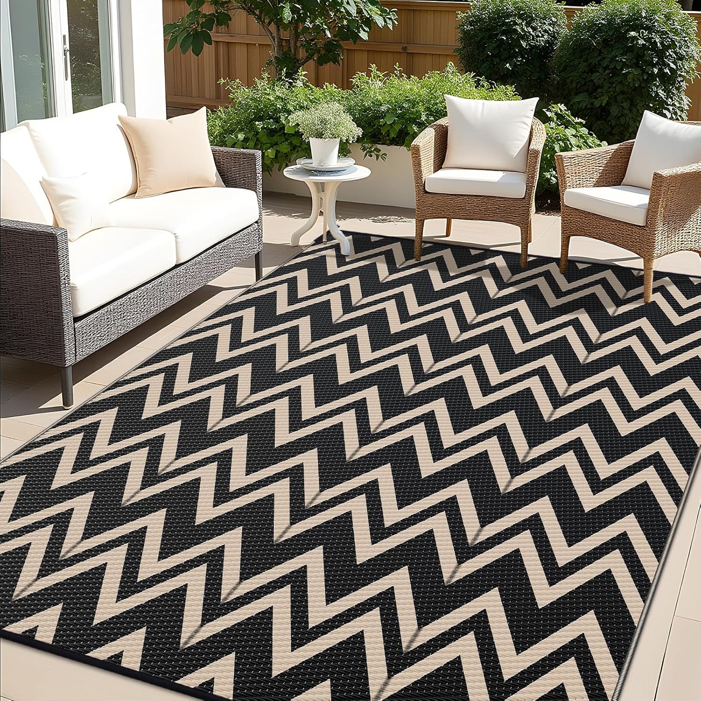 OLANLY Waterproof Outdoor Rug 9x12 ft for Patio and Camping