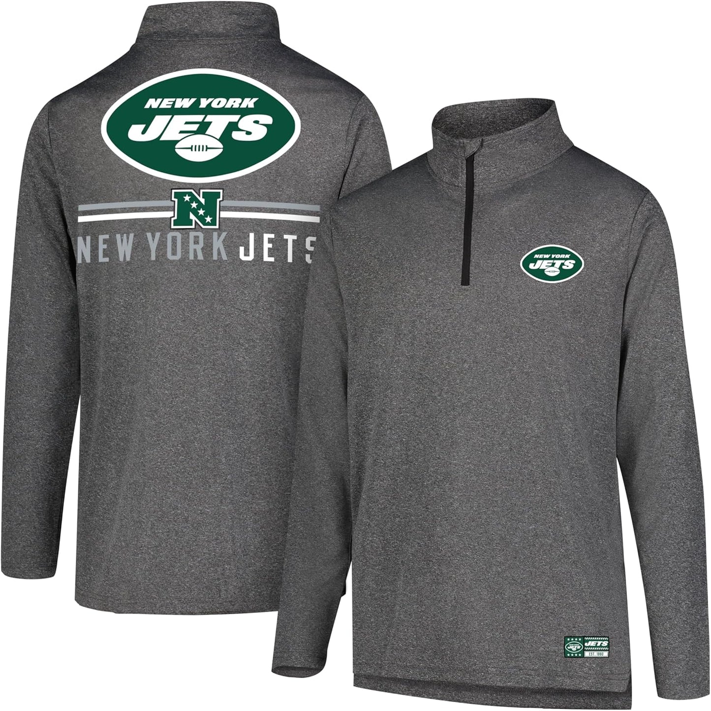 Ultra Game Men's NFL Official Super Soft Quarter Zip T-Shirt