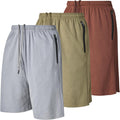 3 Pack Mens Athletic Shorts for Men with Zipper Pockets - Small to 5X