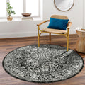 Vivorug Round Rug 5ft Vintage-Inspired Non-Slip Indoor Carpet