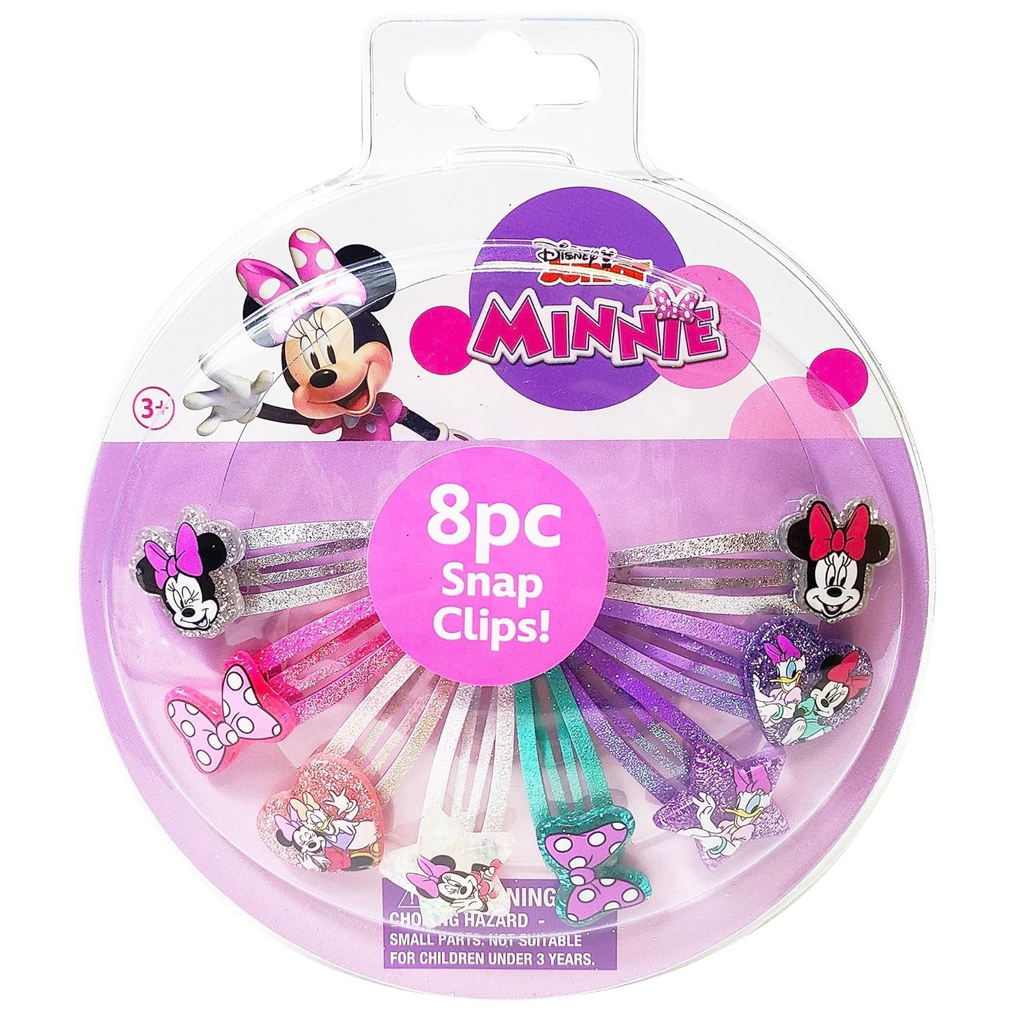 Minnie Mouse Hair Clips Set for Girls 3+ ~ Colorful Snap Clips