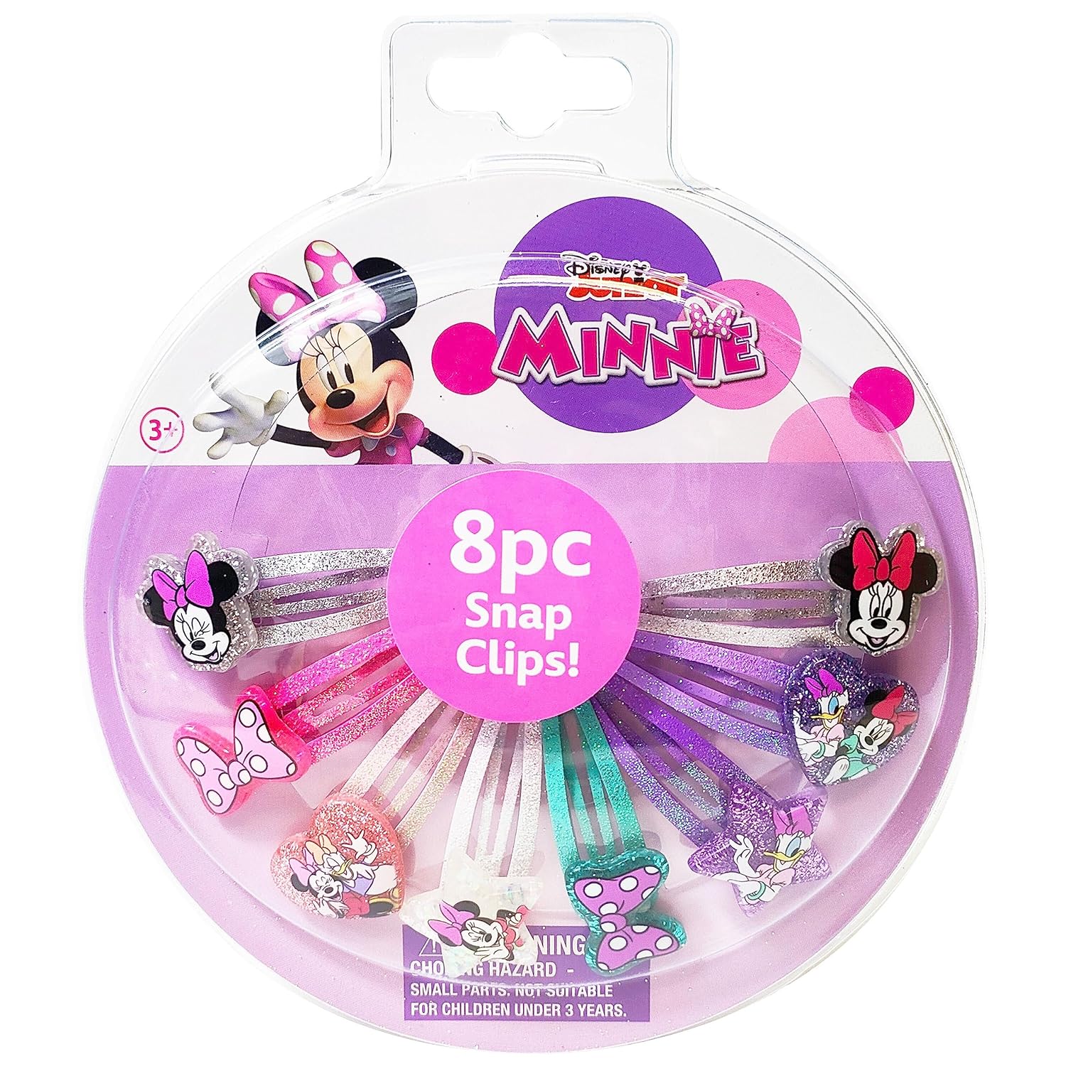Minnie Mouse Hair Clips Set for Girls 3+ ~ Colorful Snap Clips