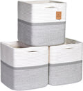 NaturalCozy Storage Cubes 11 in Cotton Rope Baskets - Stable, Gift