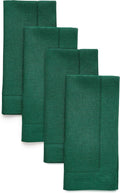 Solino Home Linen Napkins Set of 4 - Classic Hemstitch Rainforest