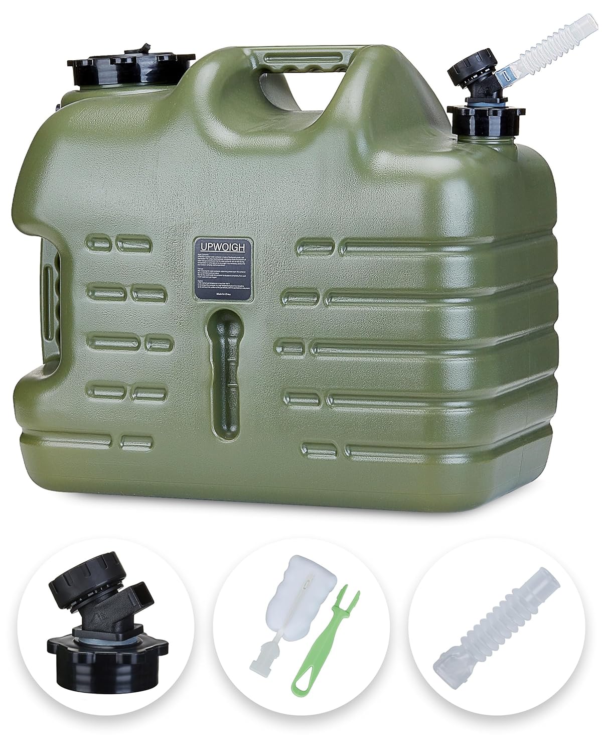 5 Gallon Water Jug for Camping, No Leakage Military Green Tank