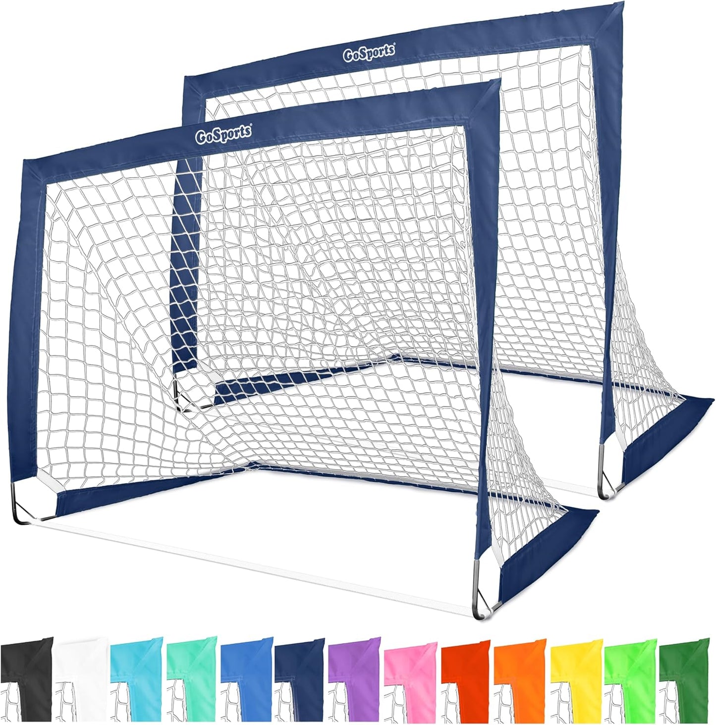GoSports Portable Soccer Goals for Kids - Set of 2 Team Tone Nets