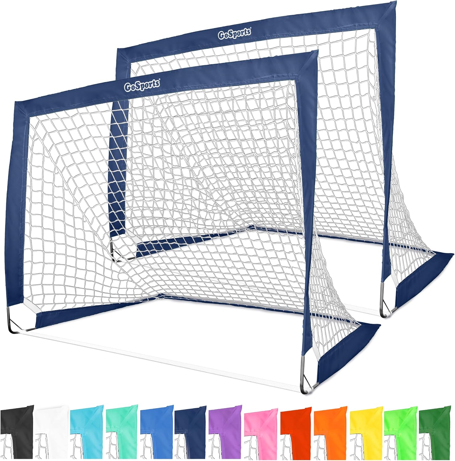 GoSports Portable Soccer Goals for Kids - Set of 2 Team Tone Nets