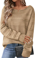 Zeagoo Crochet Off The Shoulder Sweater - Soft Lightweight Fall Knit
