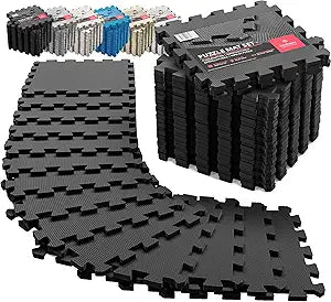 Gym Flooring Set - Interlocking EVA Soft Foam Floor Mat for Safety