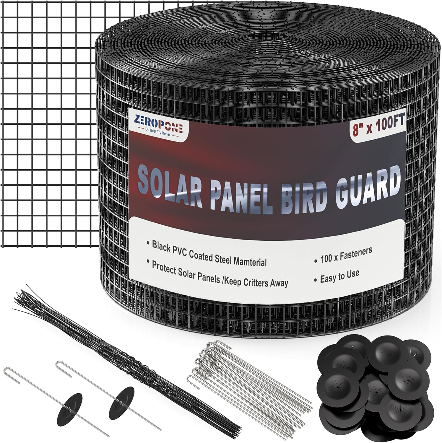 8in x 100ft Solar Panel Bird Guard for Effective Critter Proofing
